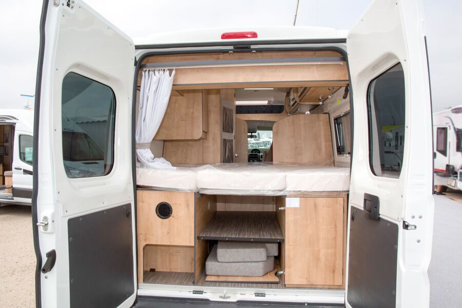Garnica's Efficiency Poplar Wood Paneling inside a custom vanlife campervan build.