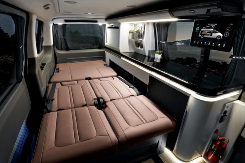 Modern interior of Hyundai's Staria Lounge Camper.