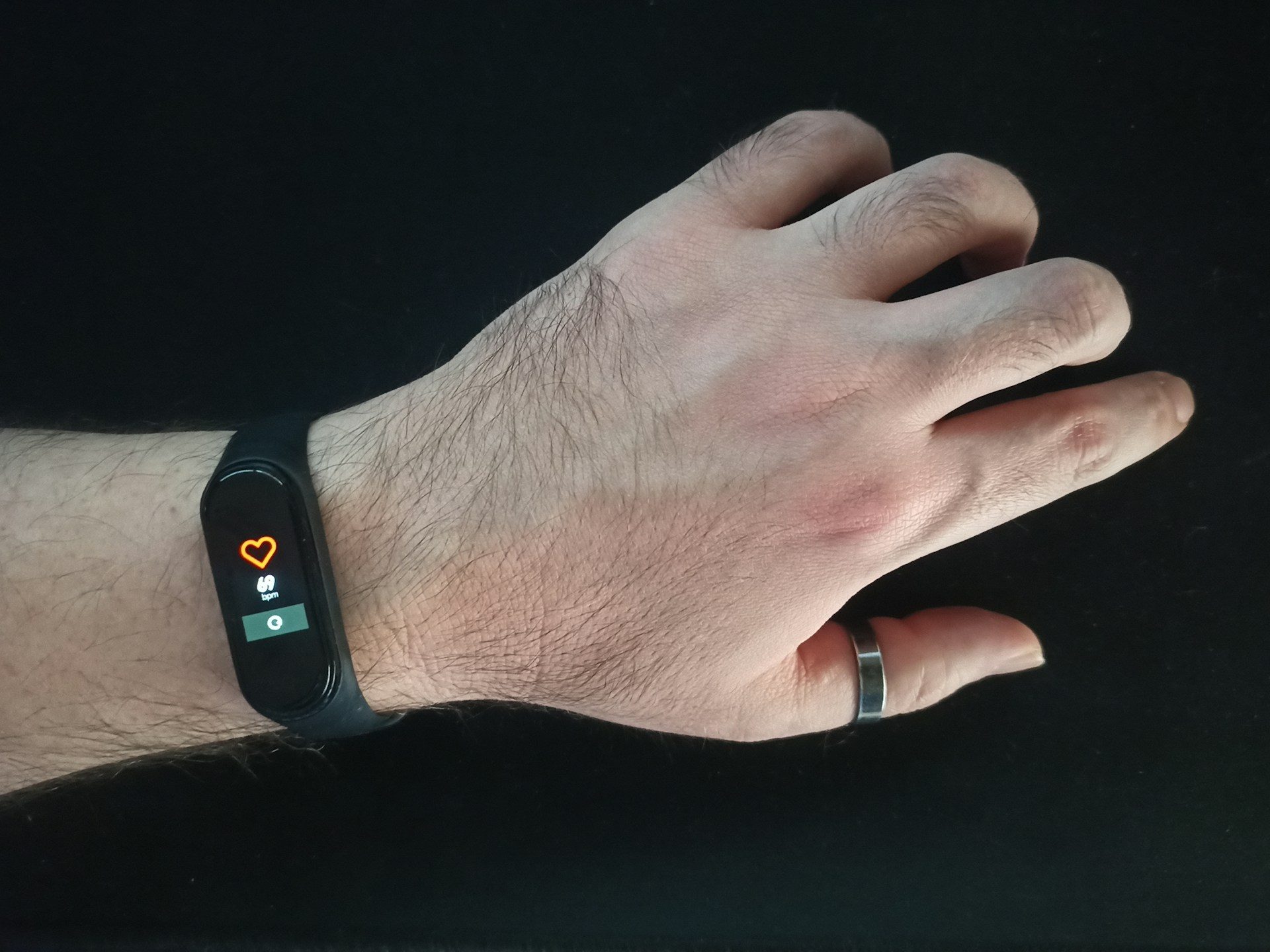 man wearing heart rate monitor