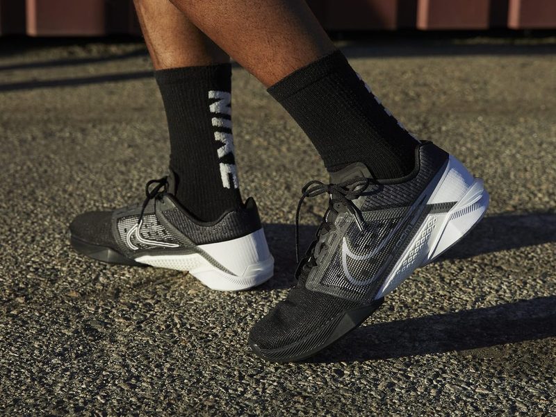 A man wearing Nike's Zoom Metcon Turbo 2 while working out.