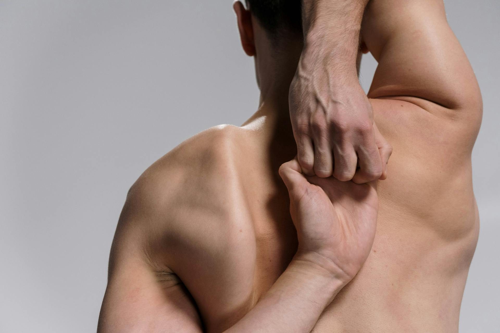 man stretching muscles