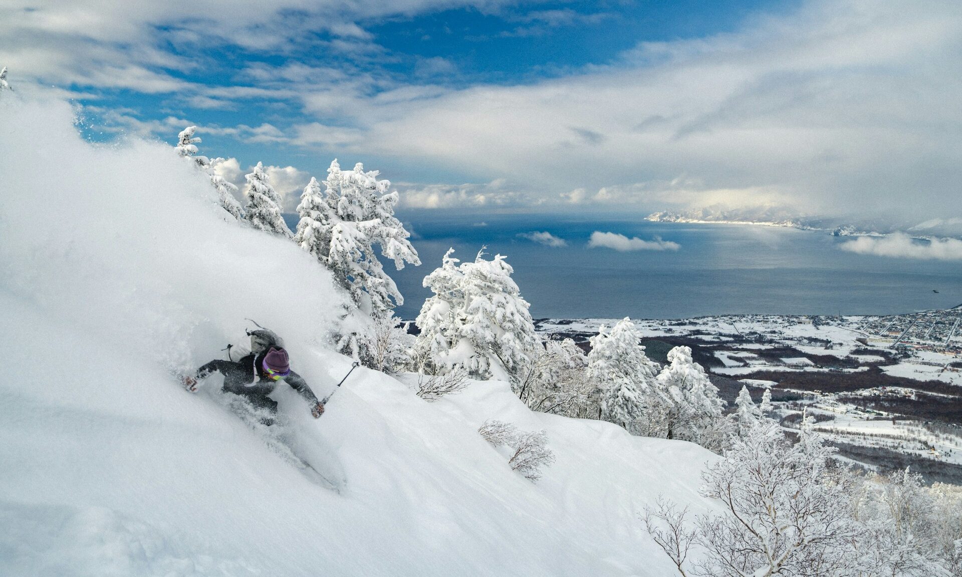 Skier in Japan powder