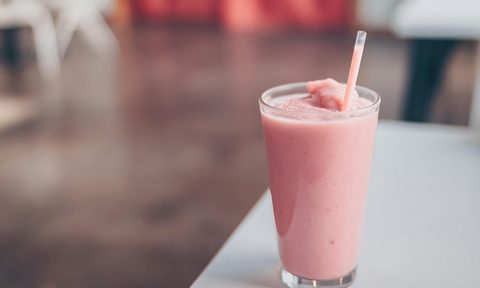 A pink smoothie