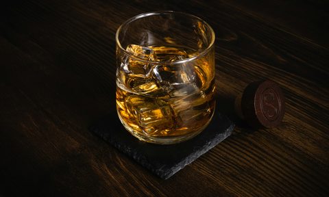 Whiskey in a glass on a table