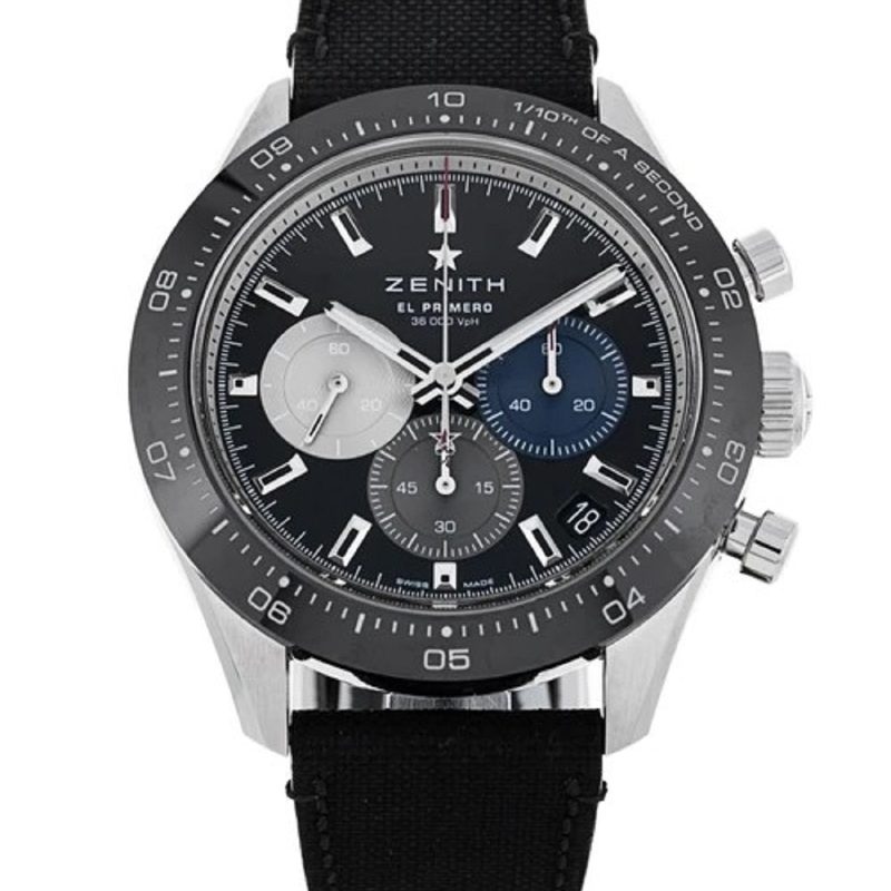 The Zenith Chronomaster trilcolor with a dark face.