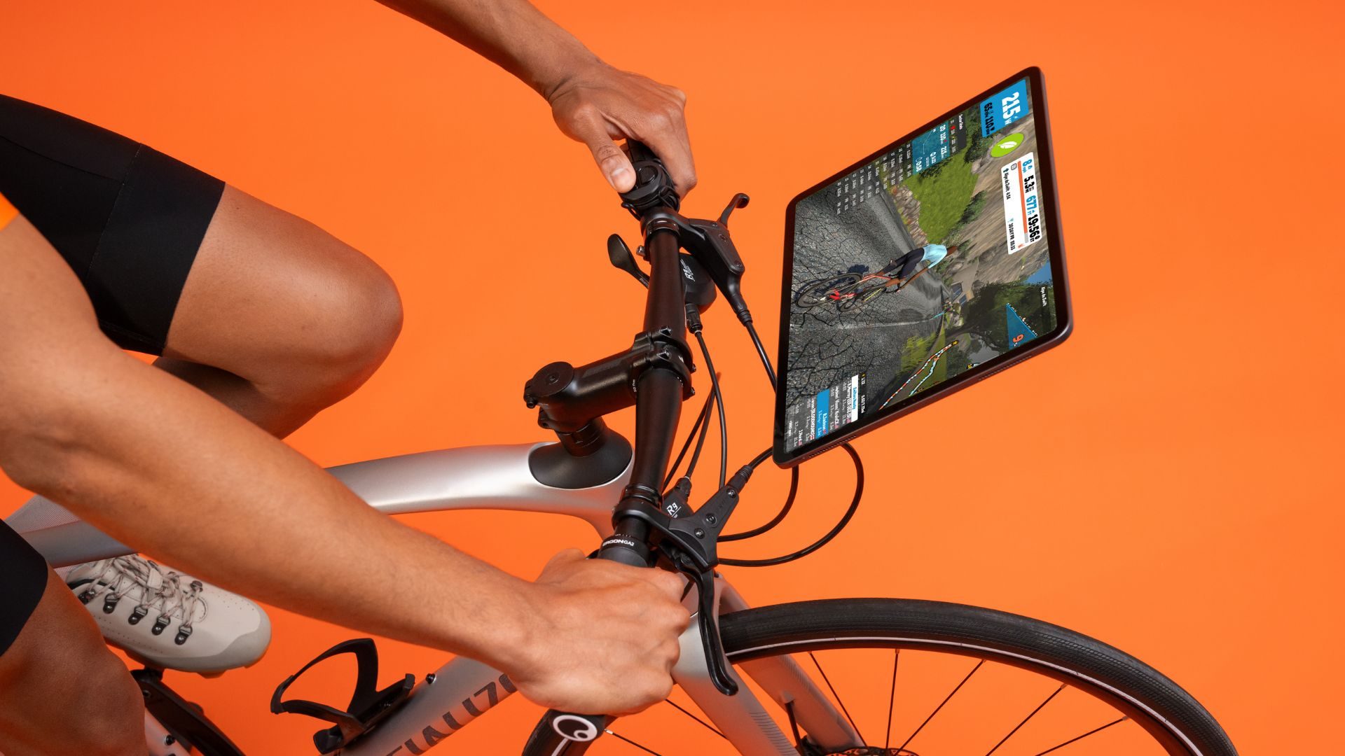 Zwift click cog on handle bars