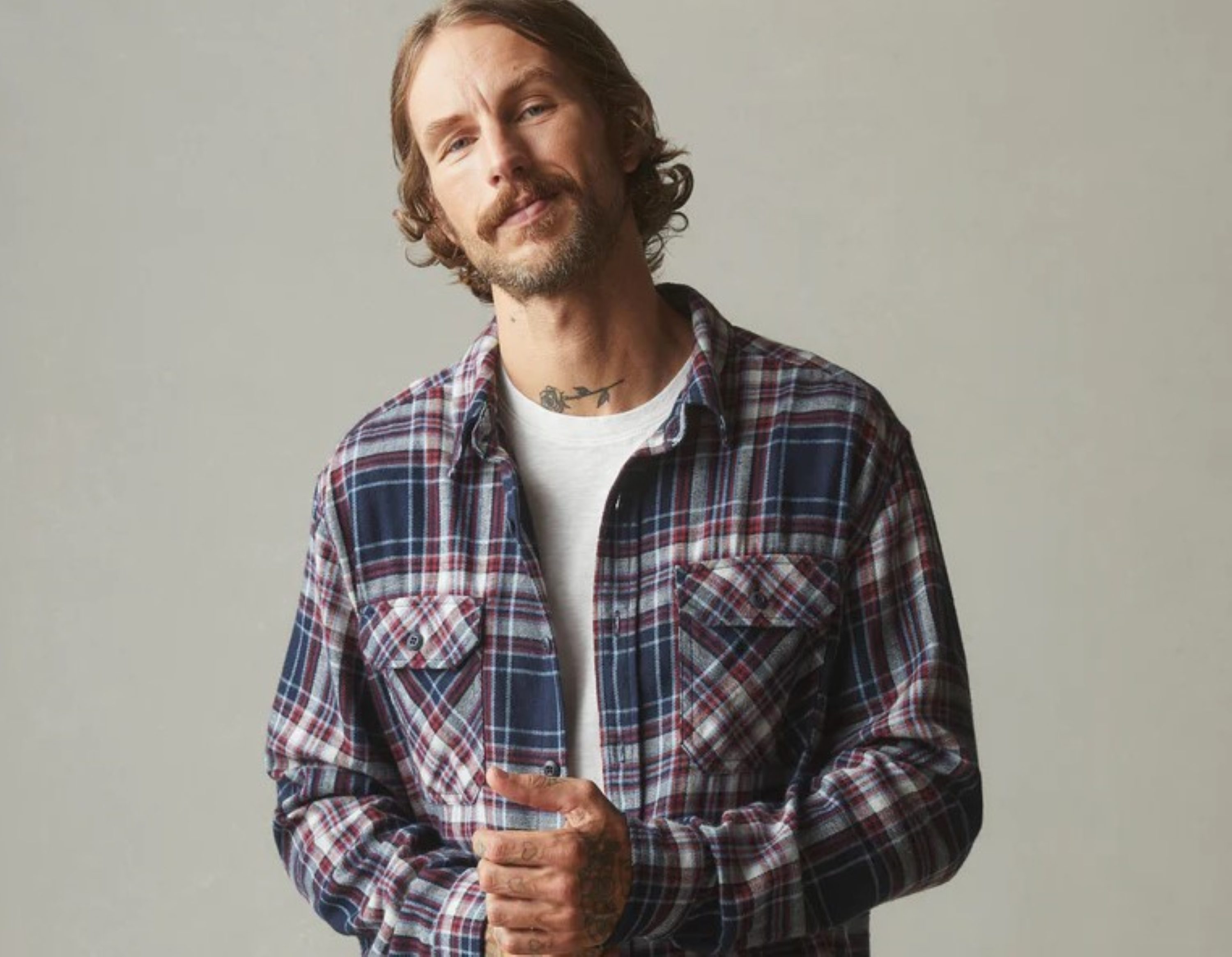 American Giant Flannel on man