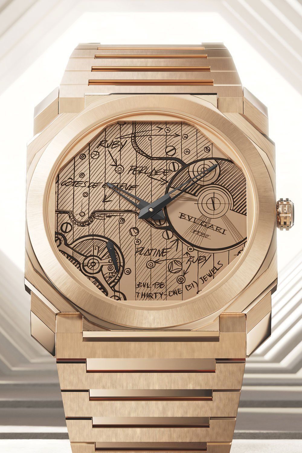 Bulgari Octo Finissimo Sketch rose gold dial