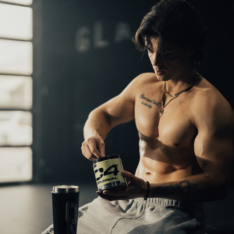 Athlete taking C4.