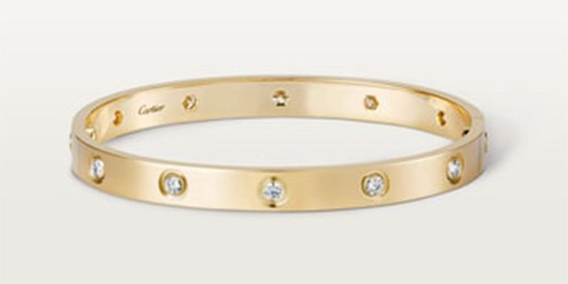 The Cartier Juste Un Cloud Bracelet on a white background.