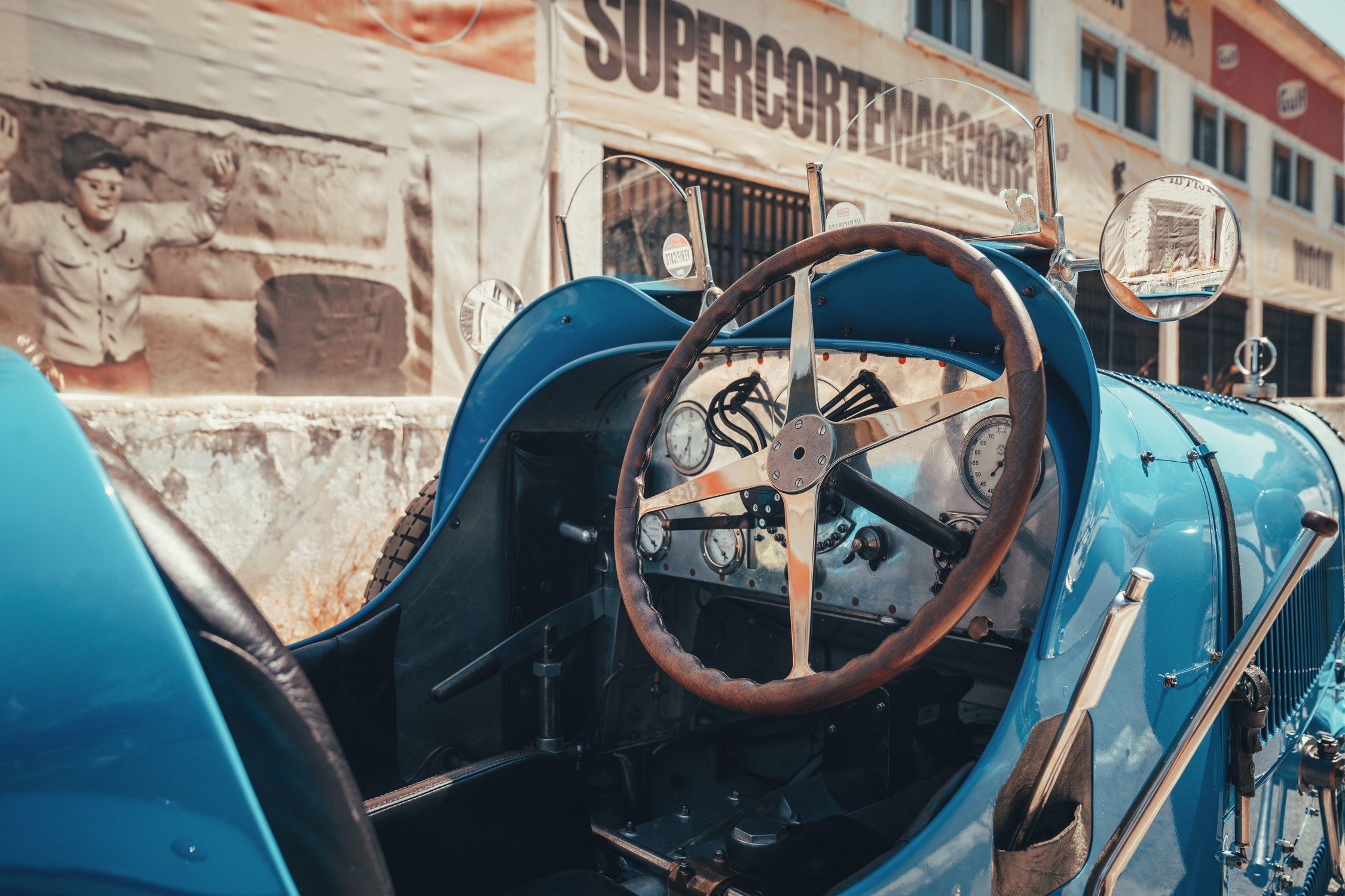 Cockpit of a Bugatti Type 35.
