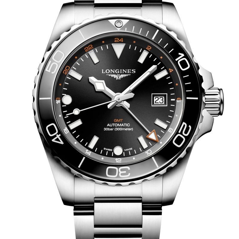 HydroConquest GMT 43mm black dial