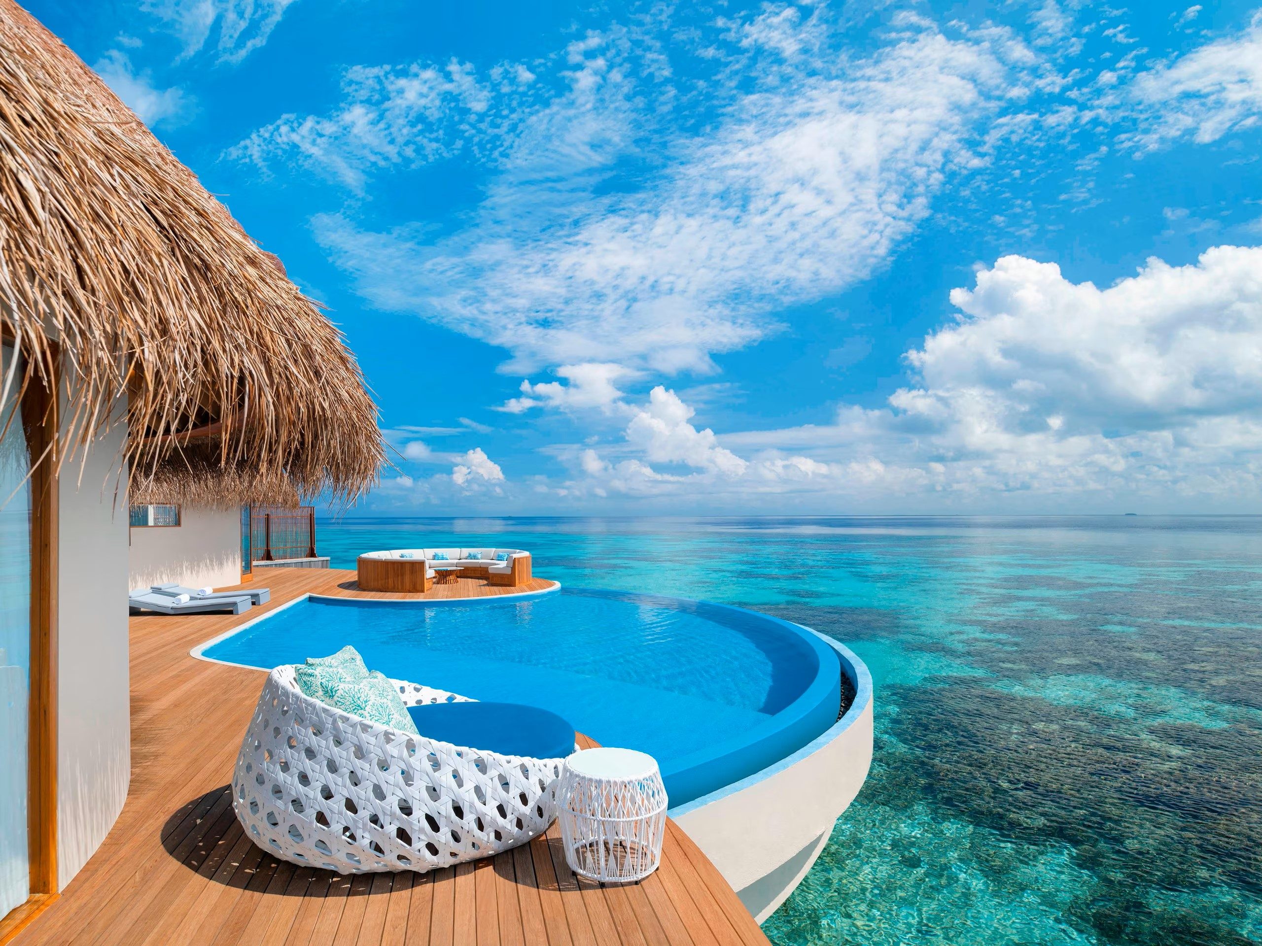 Marriott W Maldives hotel with pool on the water