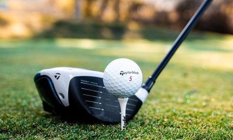 Golf club and ball.