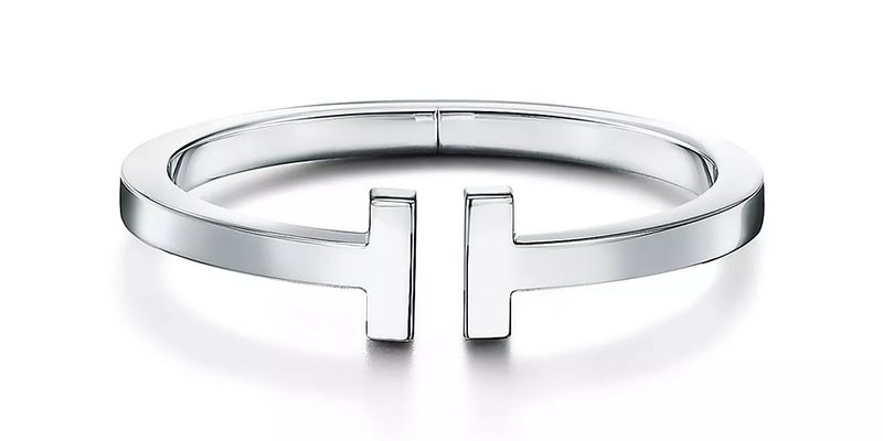 The Tiffany T Square Bracelet on a white background.