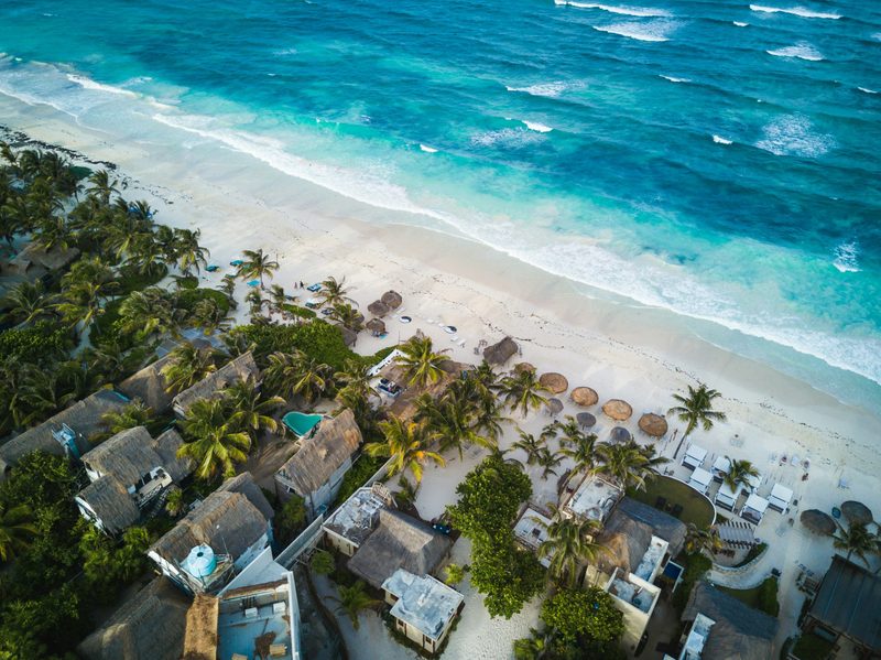 Ocean along Tulum coast