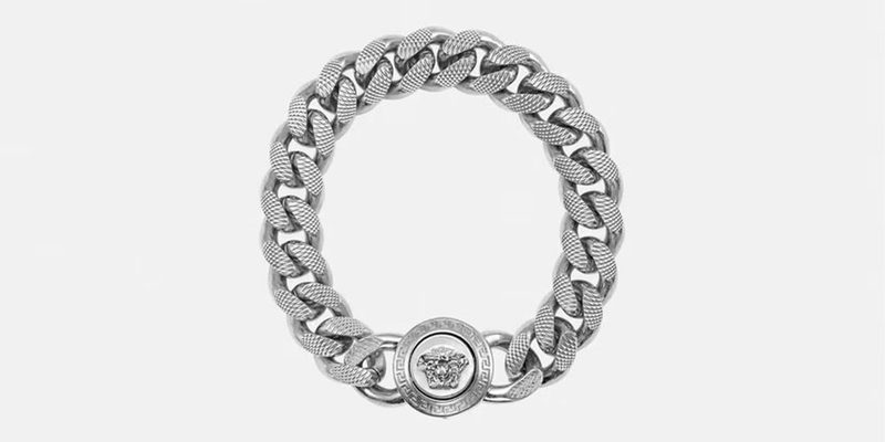 The Versace Medusa Chain Bracelet on a white background.