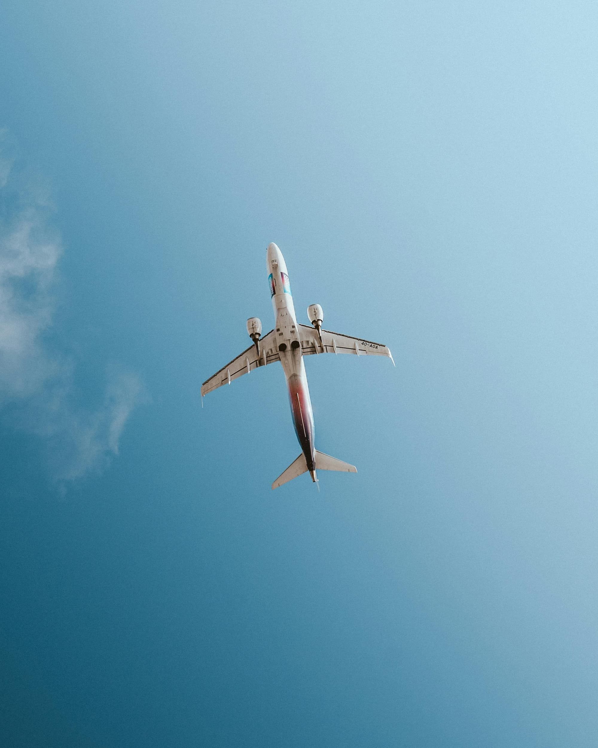 Airplane in flight in sky