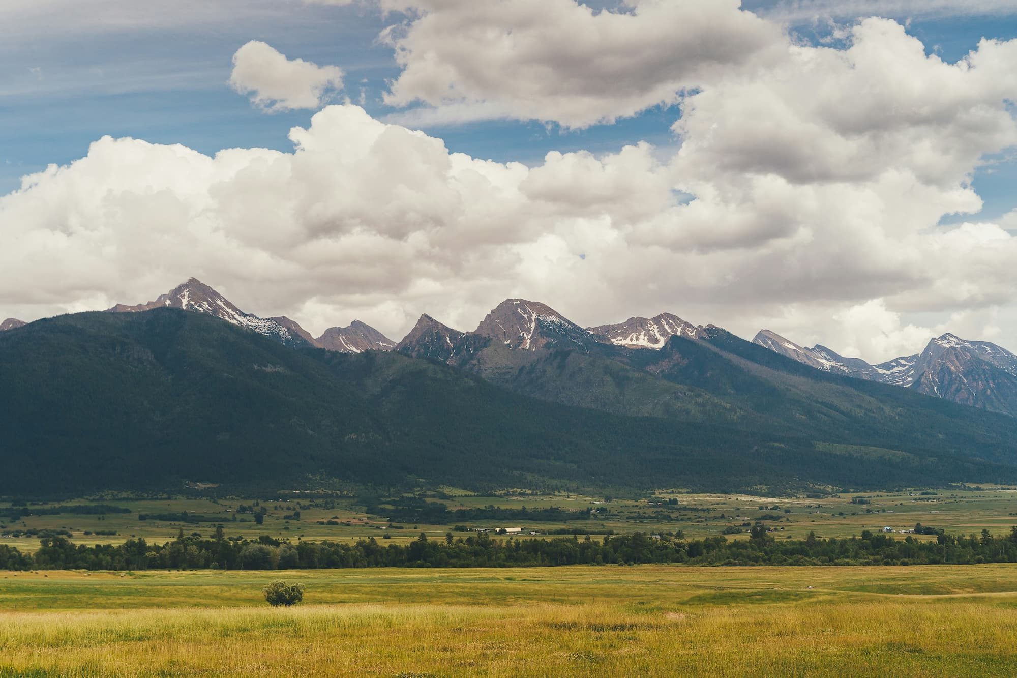 green grass field near mountain