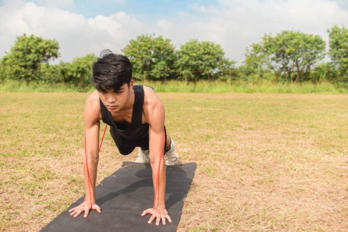 Banded push ups.