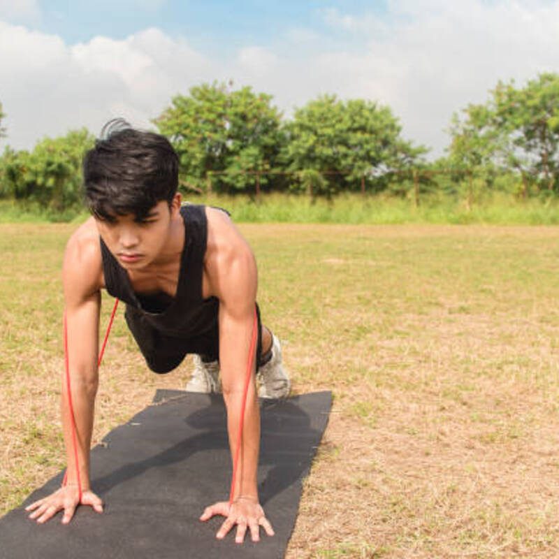 Banded push ups.