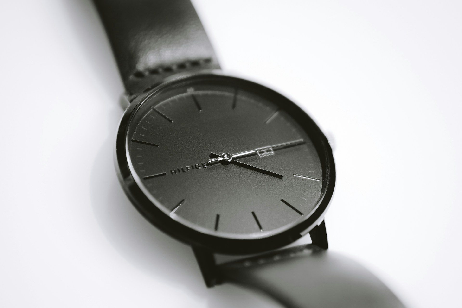 black minimalist watch