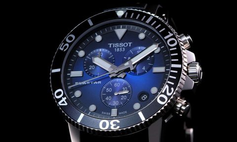 Tissot watch in dark