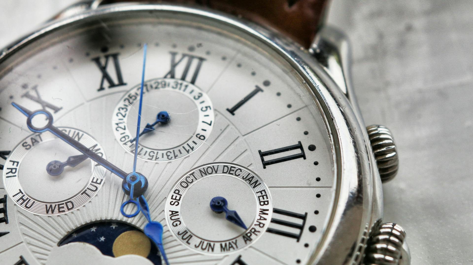 closeup on watch