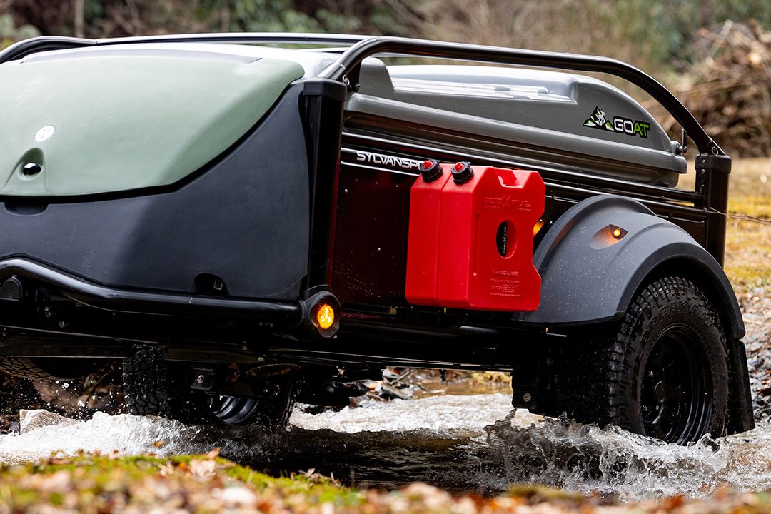 Side view of SylvanSport GO All-Terrain Overlanding Camping Trailer.