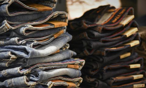 Jeans stacked