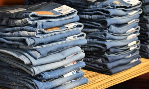 jJans stacked on store shelf