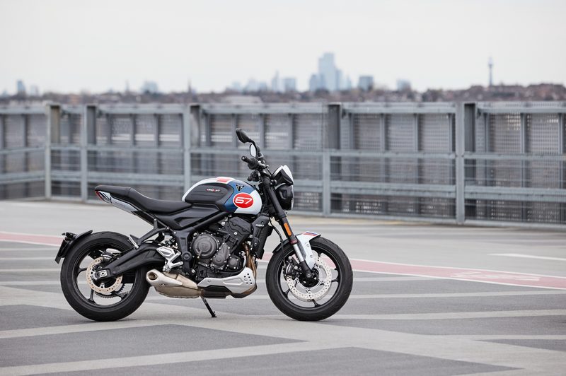 2024 Triumph Trident 660 Special Edition right profile parked on a rooftop parking lot.