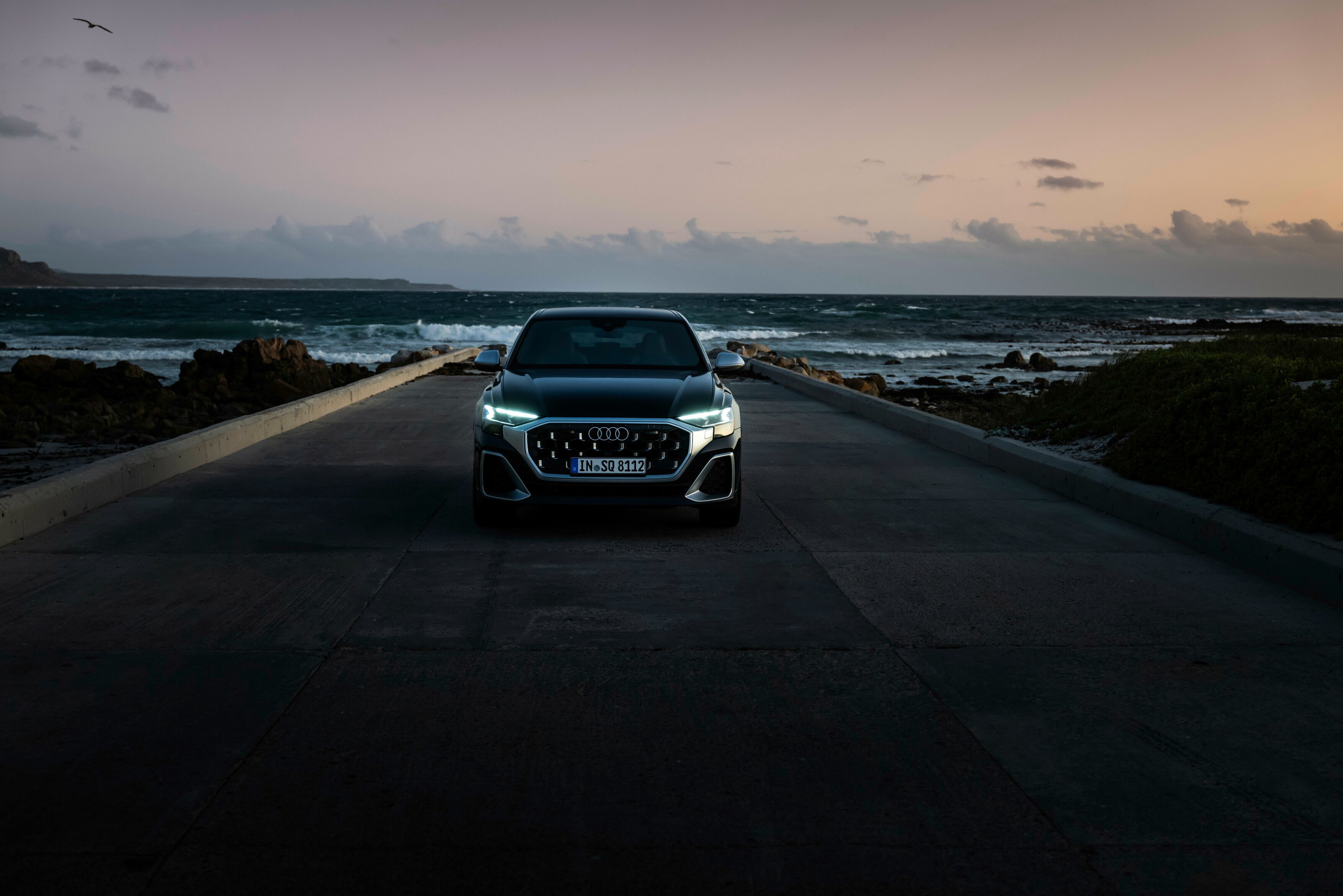 A 2024 Audi Sq8 on a boat ramp