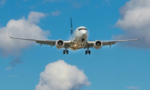 Airplane preparing for landing
