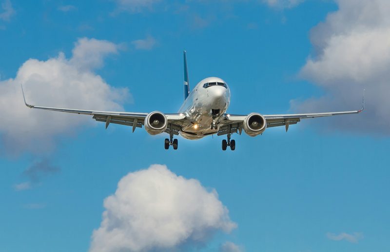 Airplane preparing for landing