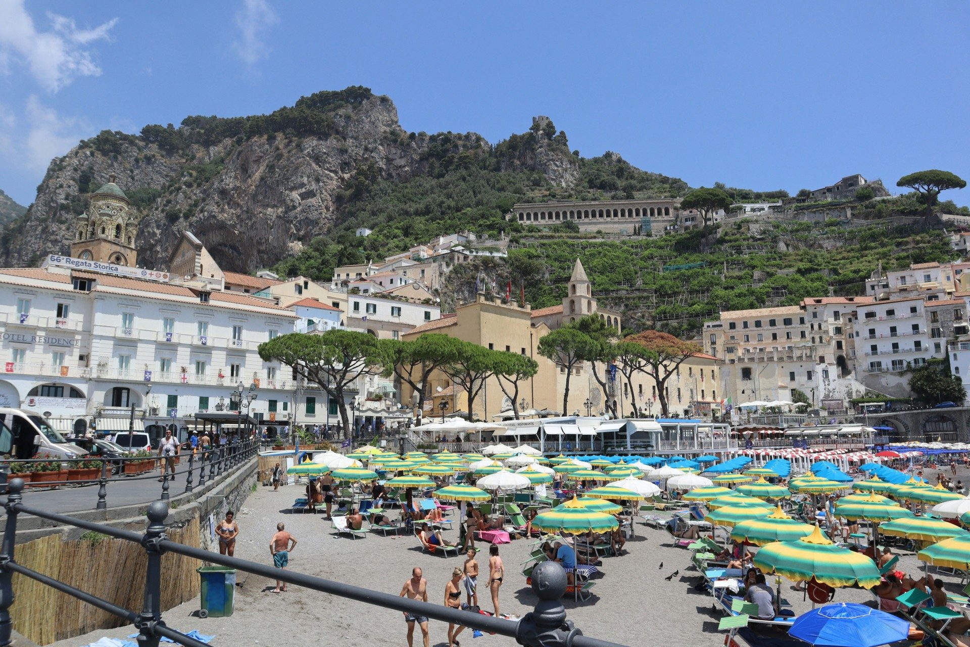 Visitors on Amalfi Coast Italy