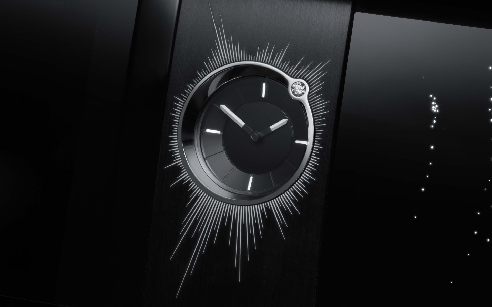 0.5 Karat Diamond in the Black Badge Ghost &Eacute;kleipsis clock