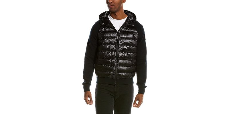 The Canada Goose Hybridge Knit Wool Down Jacket on a white background.