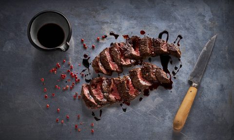 cooked elk with cup