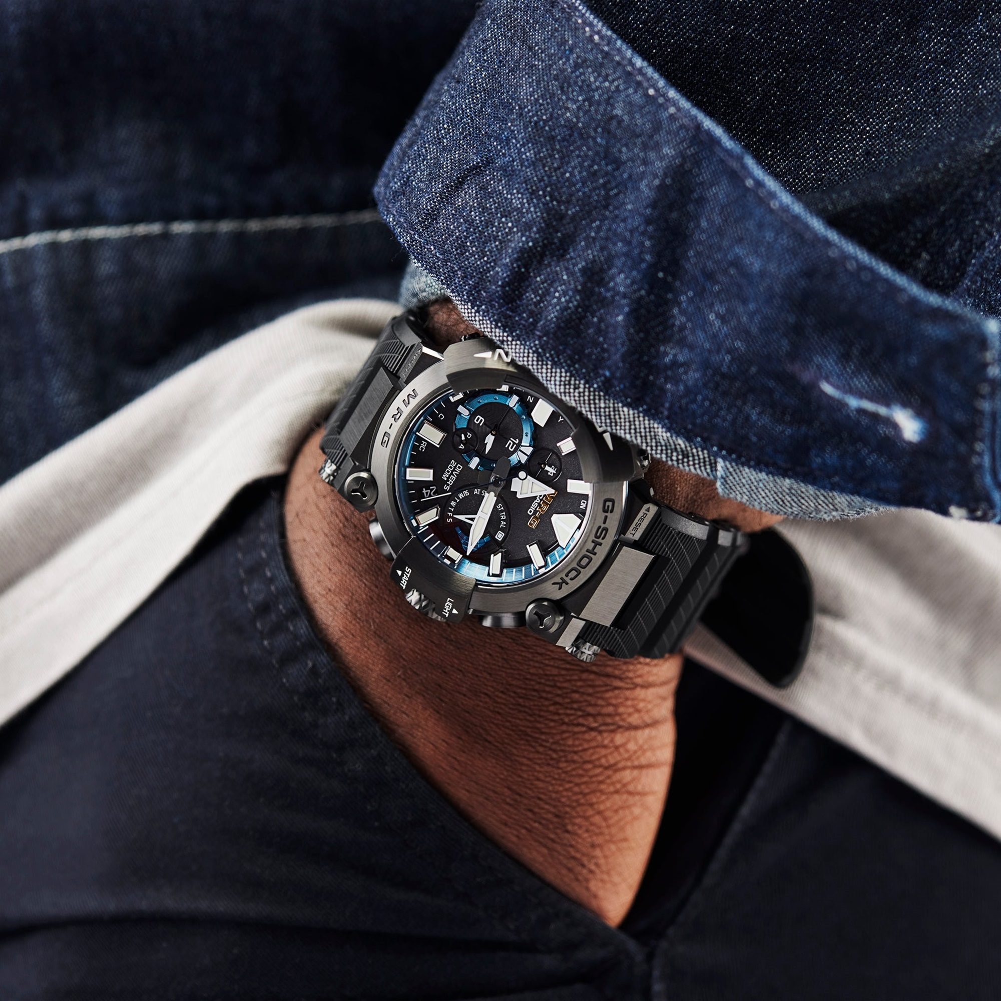 G-SHOCK MRG-BF1000R-1A 'Frogman' In Titanium on model