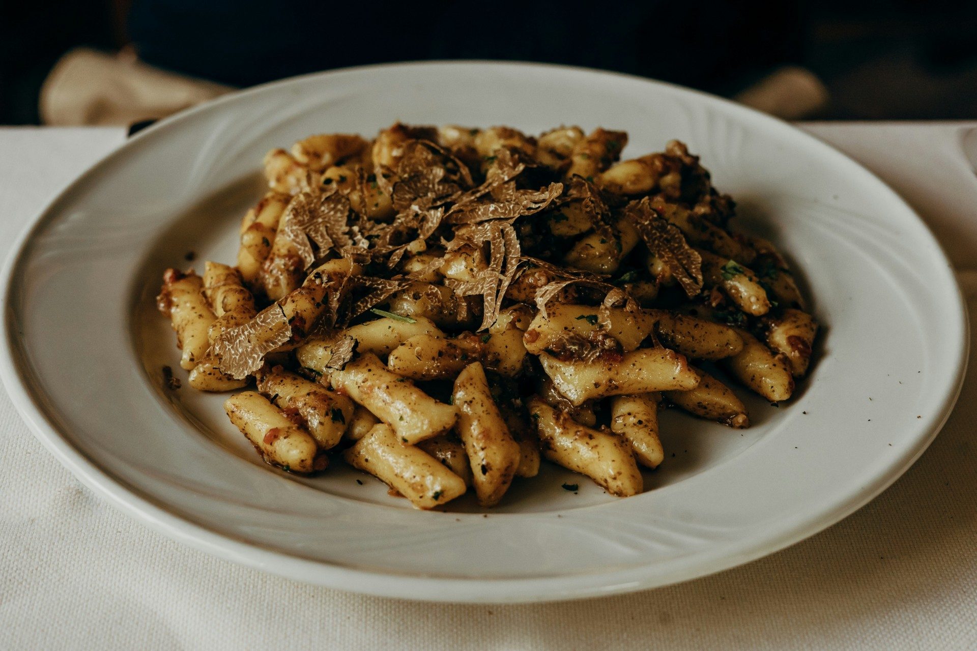 Gnocchi topped with truffles