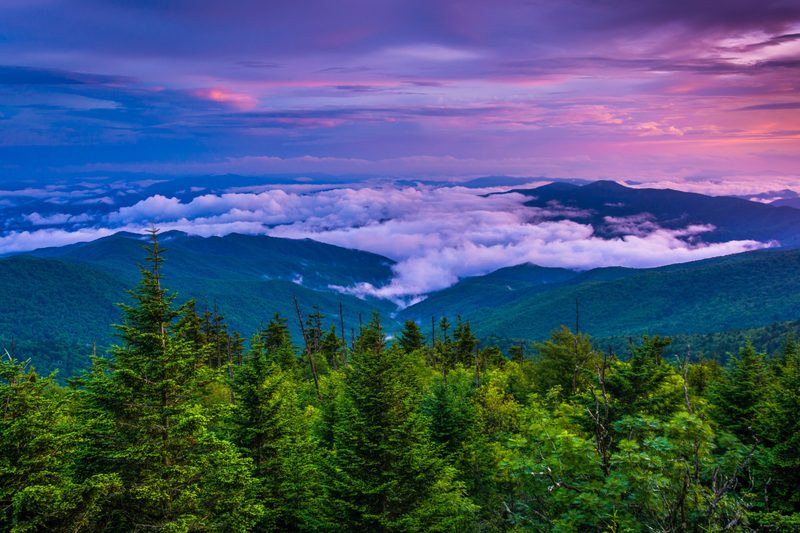Great Smoky Mountains National Park sunset view