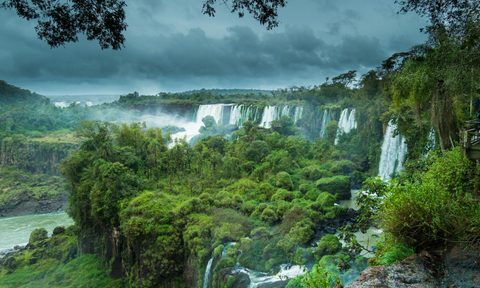 Waterfalls of Igauzú Falls in Brazil