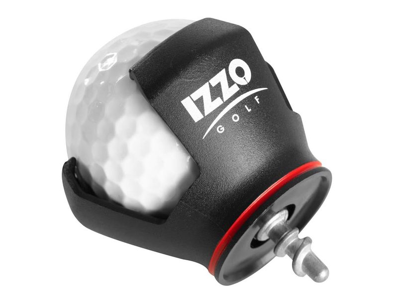 A golf ball in the Izzo Golf Ball Grabber.