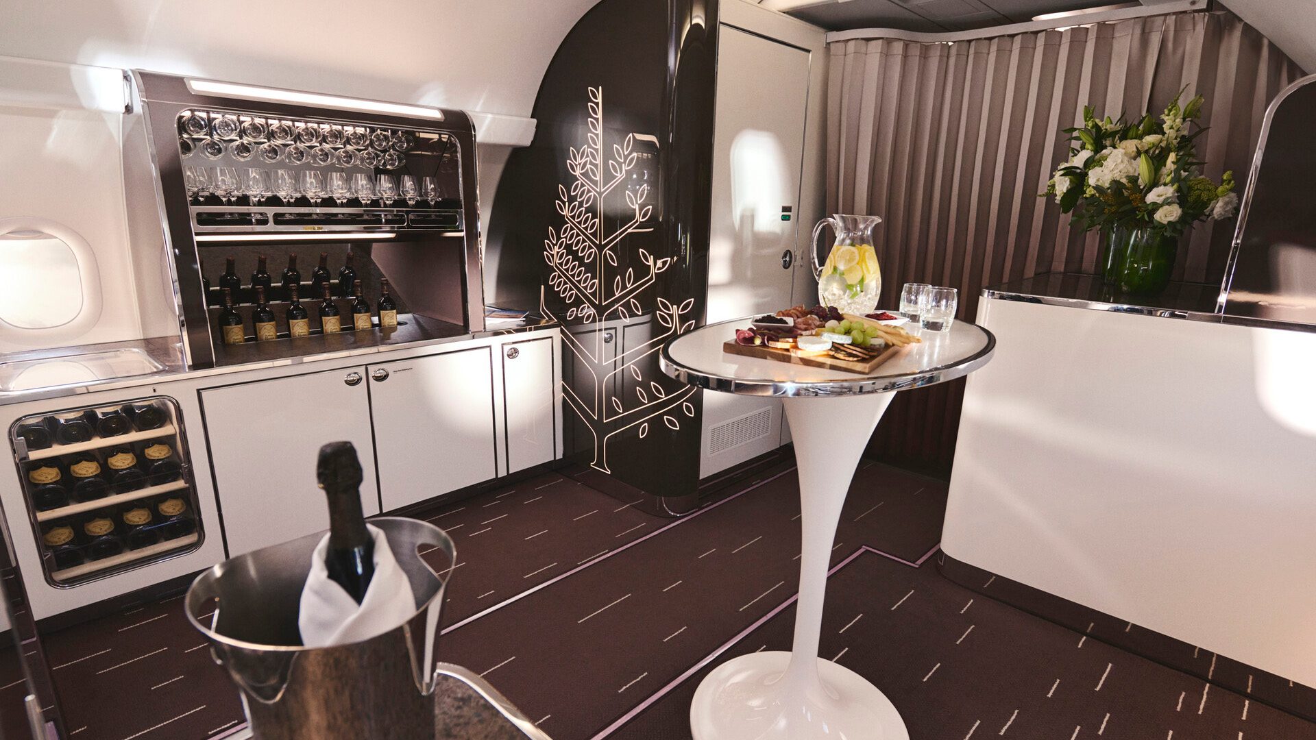 inside of the Four Seasons private jet