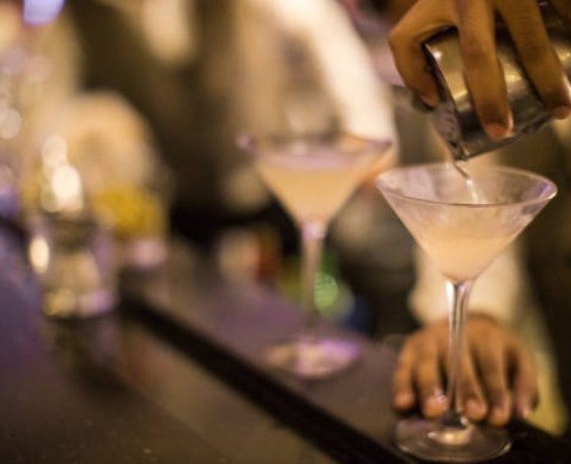 Pouring a martini