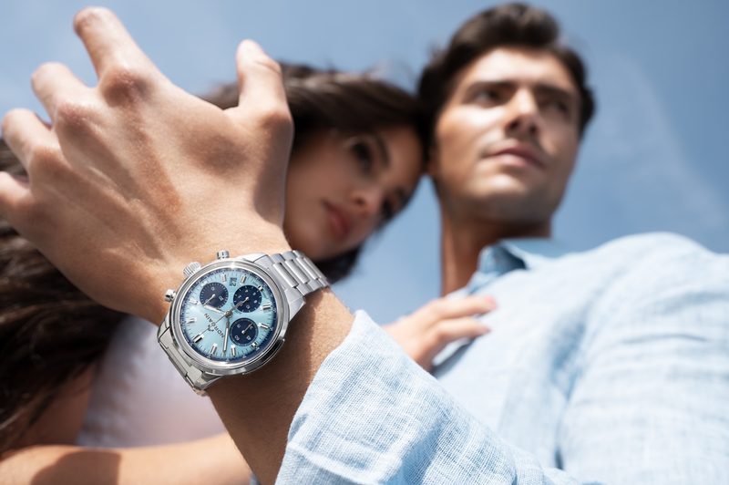 Norqain Freedom Collection sky blue dial on model