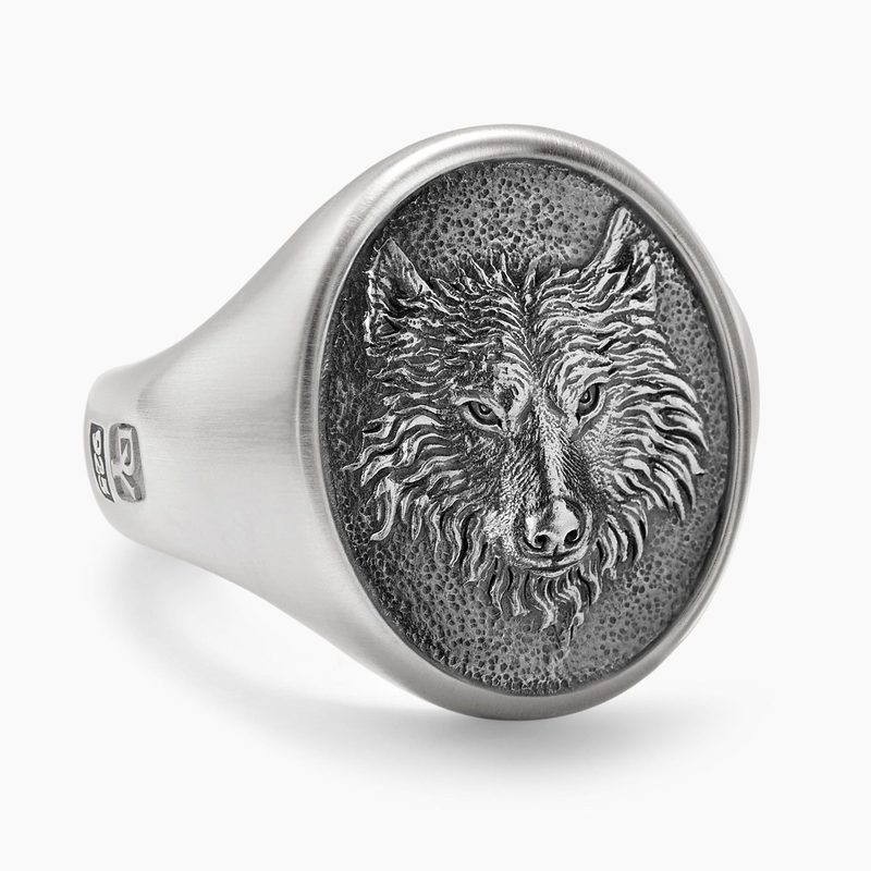 David Yurman Petrvs Wolf Signet Ring