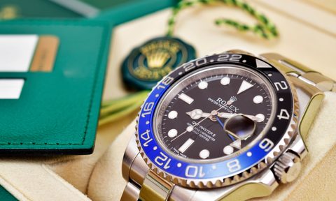 Rolex GMT-Master II "Batman"40mm with blue-black bezel Steel Ceramic Men's Wrist watch on Rolex green box crown logo