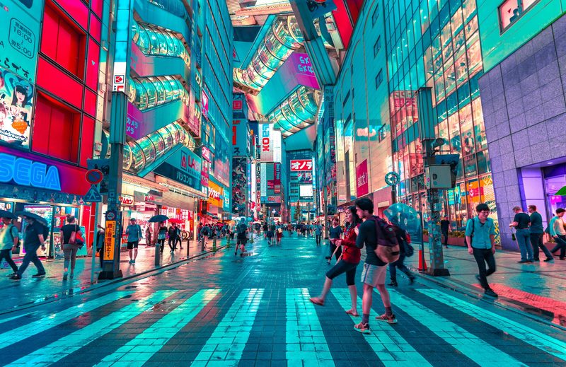 City lights in Tokyo